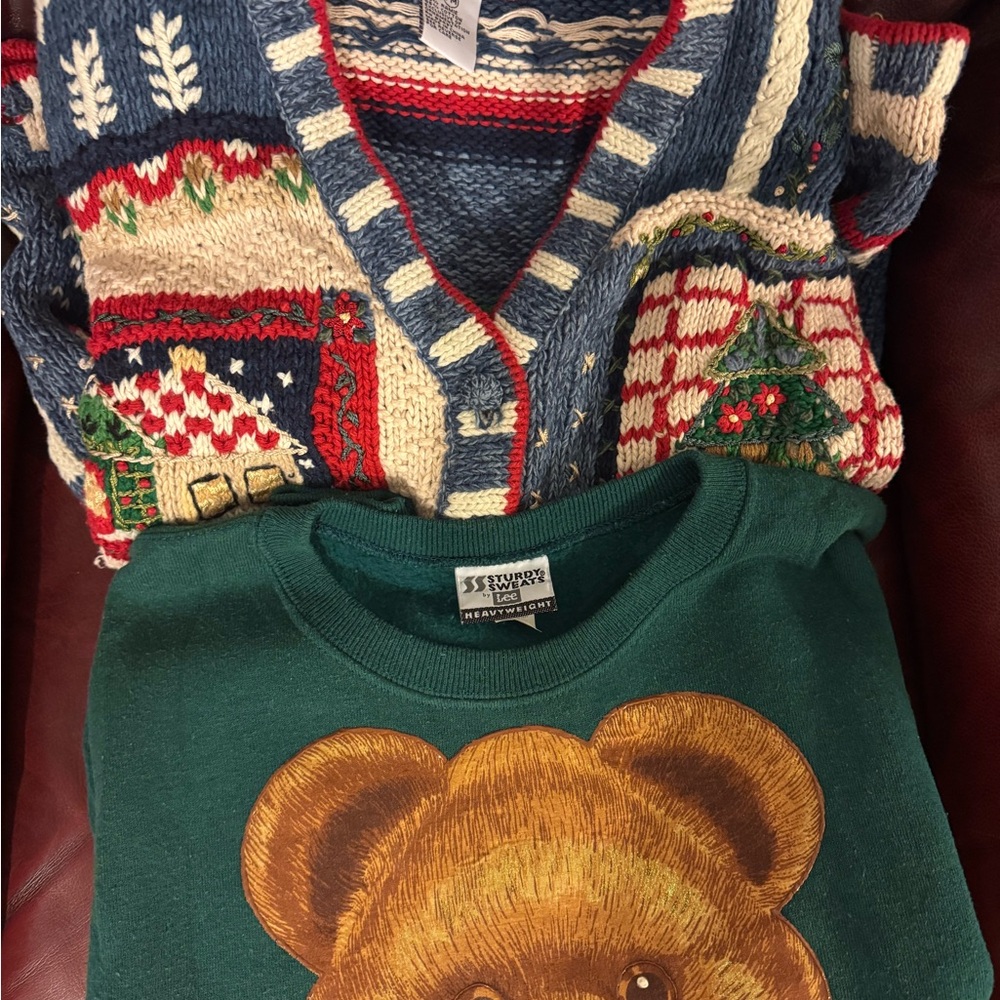 Holiday Sweater and Bear Sweatshirt Bundle